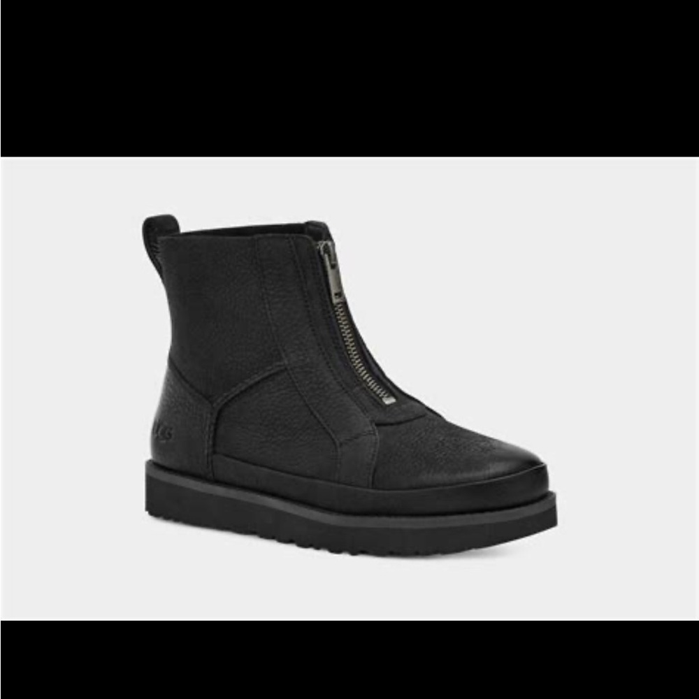 Ugg Deconstructed Front Zip Black Ankle Boots
